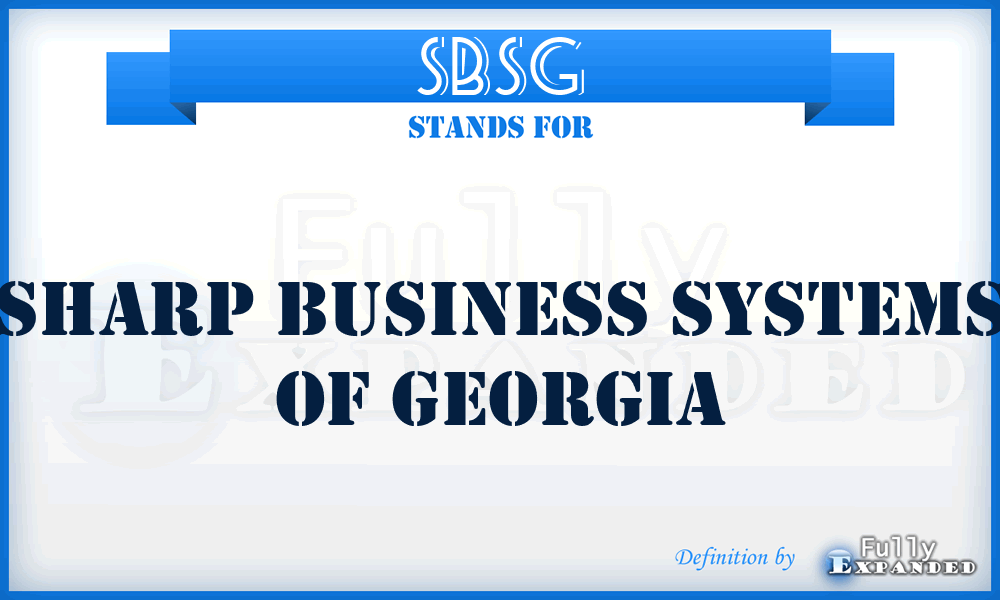 SBSG - Sharp Business Systems of Georgia