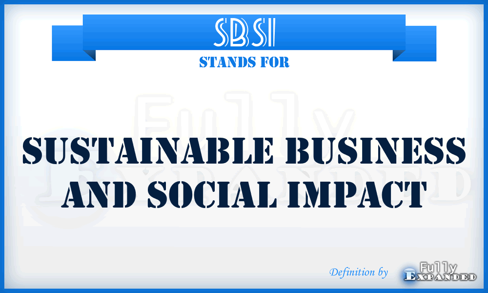 SBSI - Sustainable Business and Social Impact