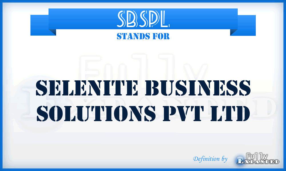 SBSPL - Selenite Business Solutions Pvt Ltd