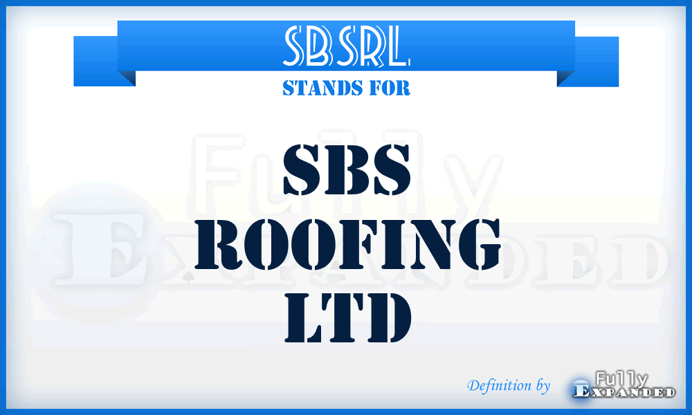 SBSRL - SBS Roofing Ltd