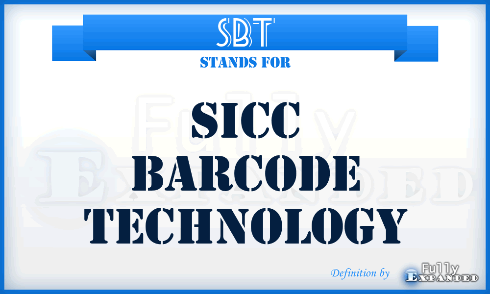 SBT - Sicc Barcode Technology