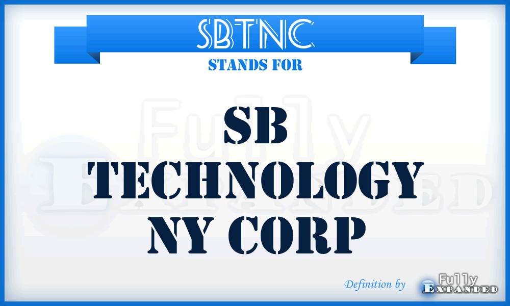 SBTNC - SB Technology Ny Corp