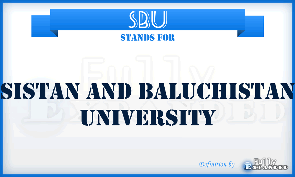 SBU - Sistan and Baluchistan University