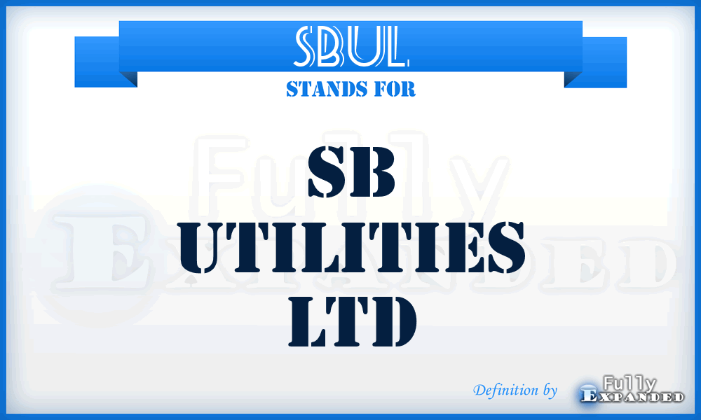 SBUL - SB Utilities Ltd