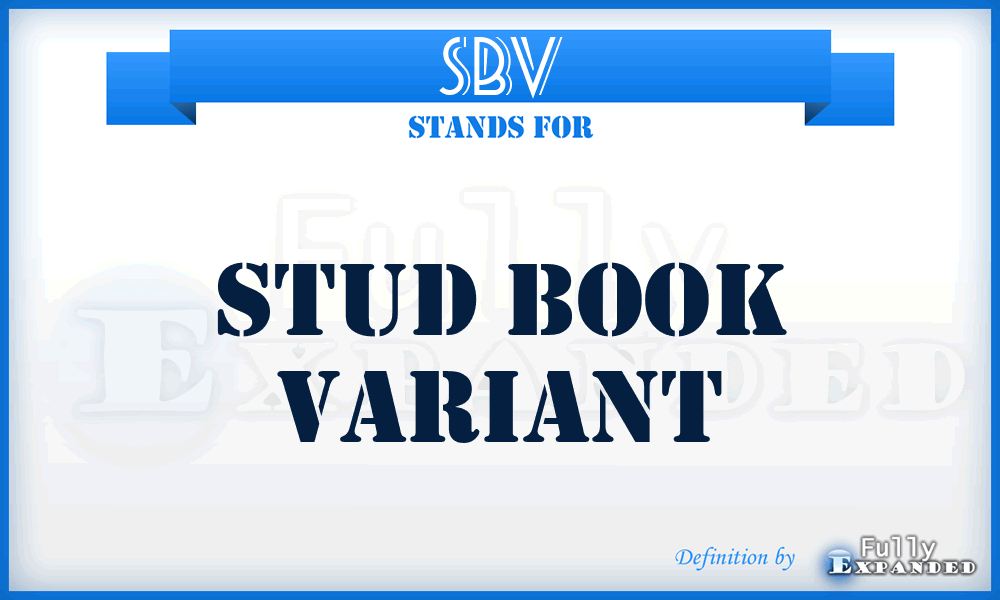 SBV - Stud Book Variant