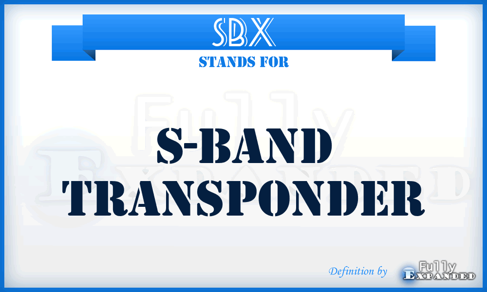 SBX - S-Band Transponder