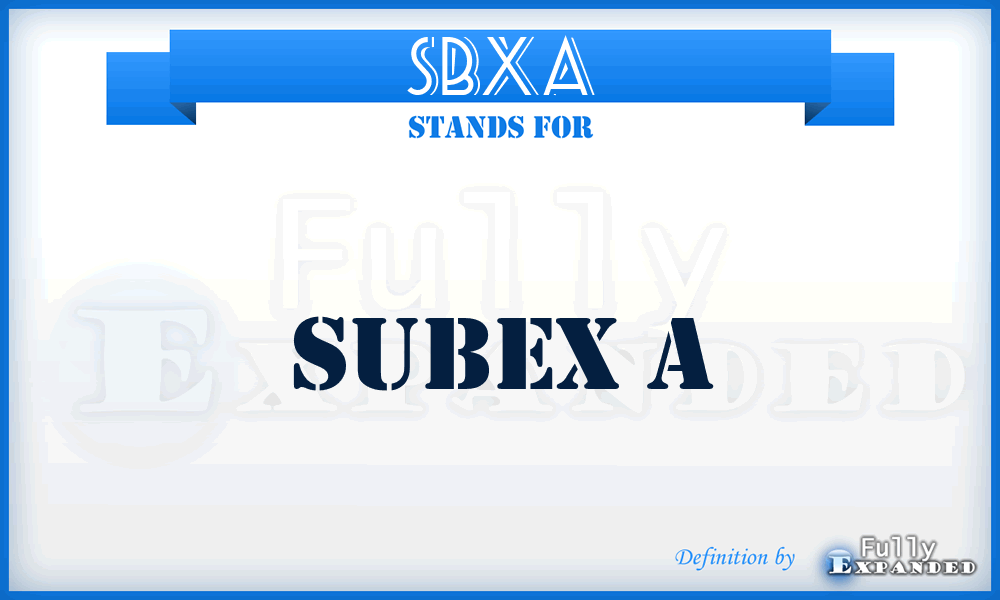 SBXA - Subex A