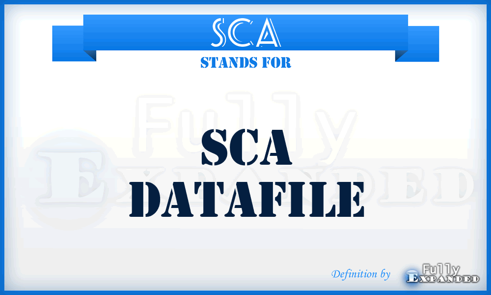 SCA - SCA Datafile
