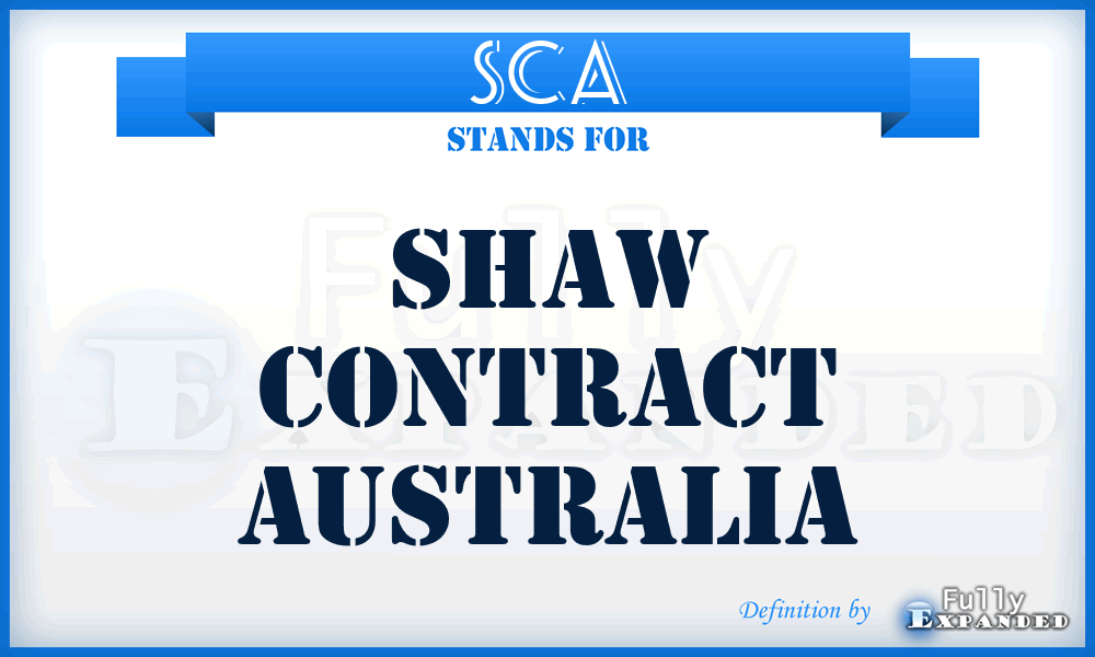 SCA - Shaw Contract Australia