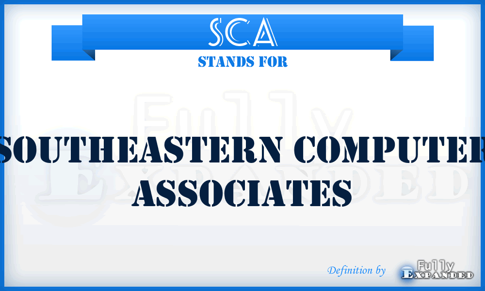 SCA - Southeastern Computer Associates