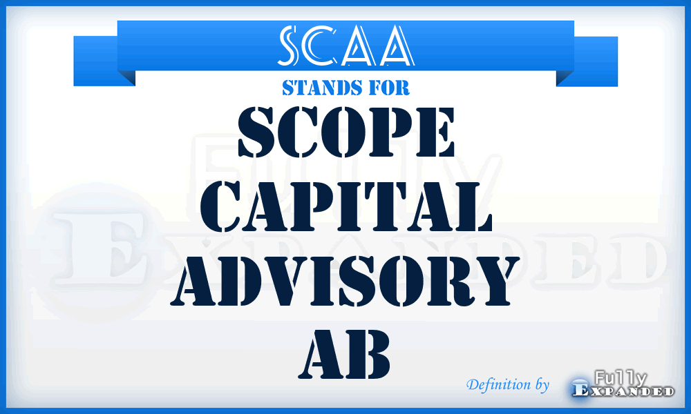 SCAA - Scope Capital Advisory Ab