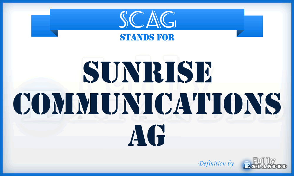 SCAG - Sunrise Communications AG