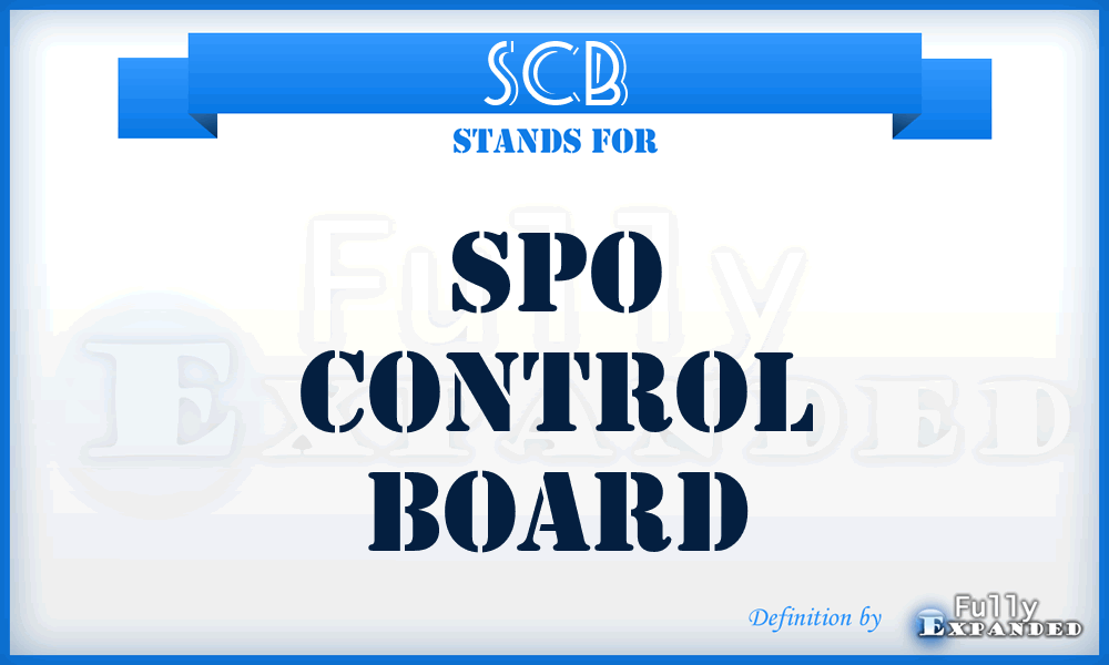 SCB - SPO control board