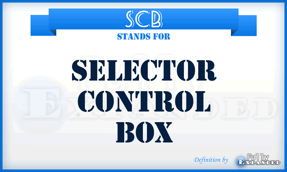 SCB - Selector Control Box