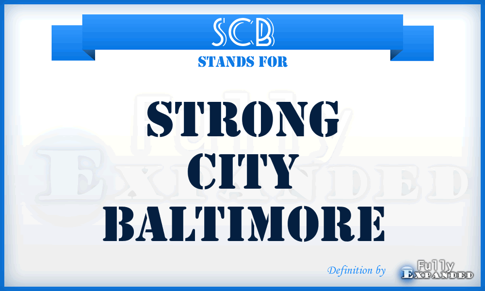 SCB - Strong City Baltimore