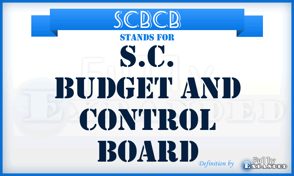 SCBCB - S.C. Budget and Control Board