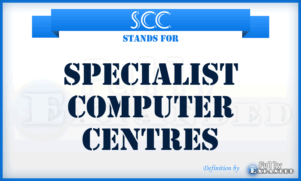 SCC - Specialist Computer Centres