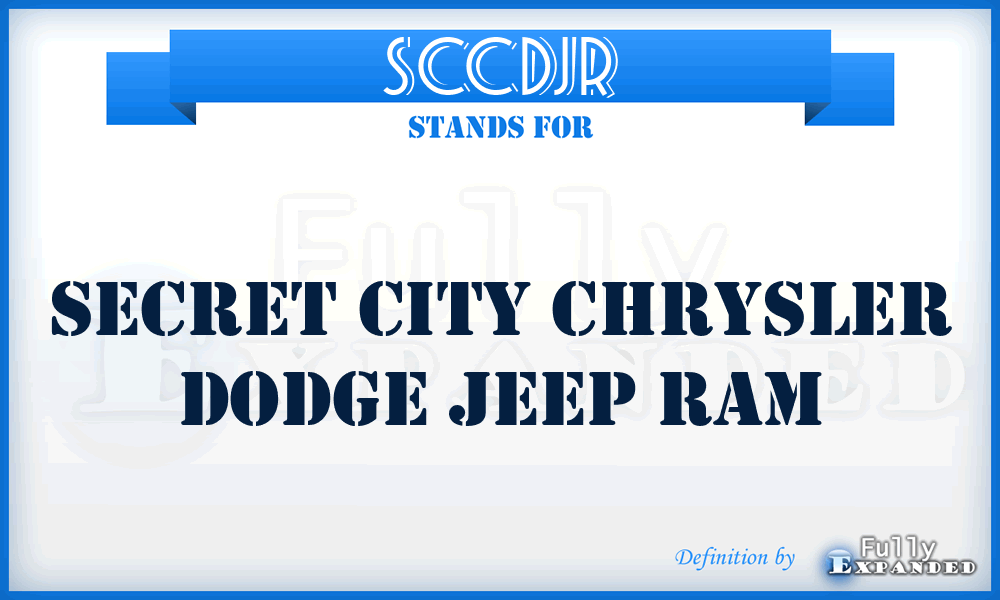 SCCDJR - Secret City Chrysler Dodge Jeep Ram