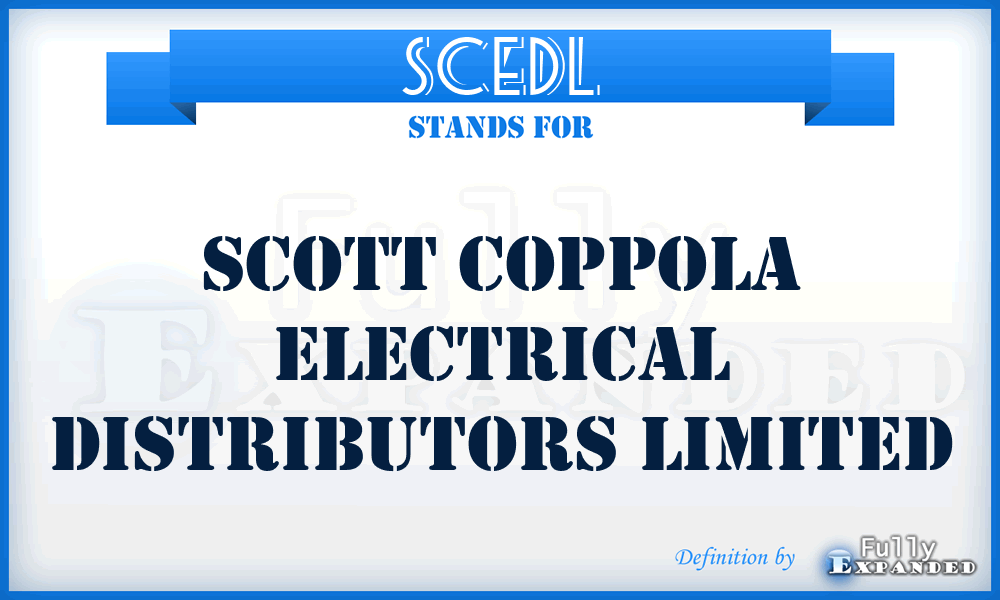 SCEDL - Scott Coppola Electrical Distributors Limited