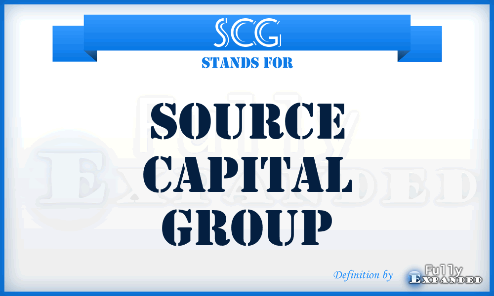 SCG - Source Capital Group