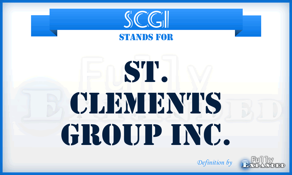 SCGI - St. Clements Group Inc.
