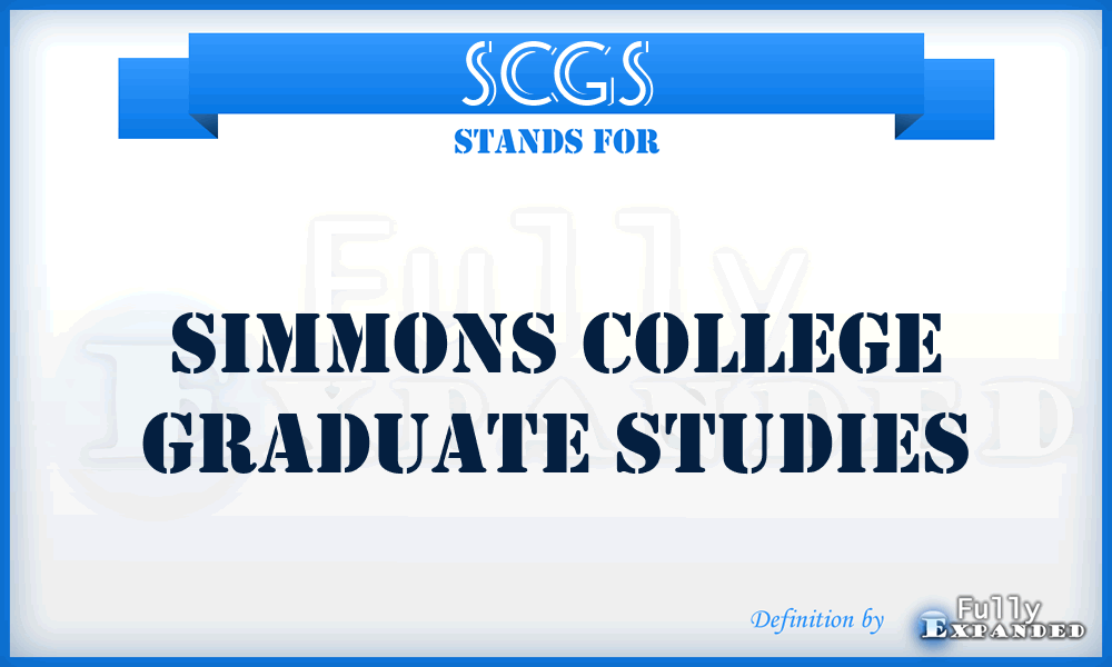 SCGS - Simmons College Graduate Studies