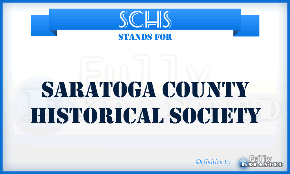 SCHS - Saratoga County Historical Society