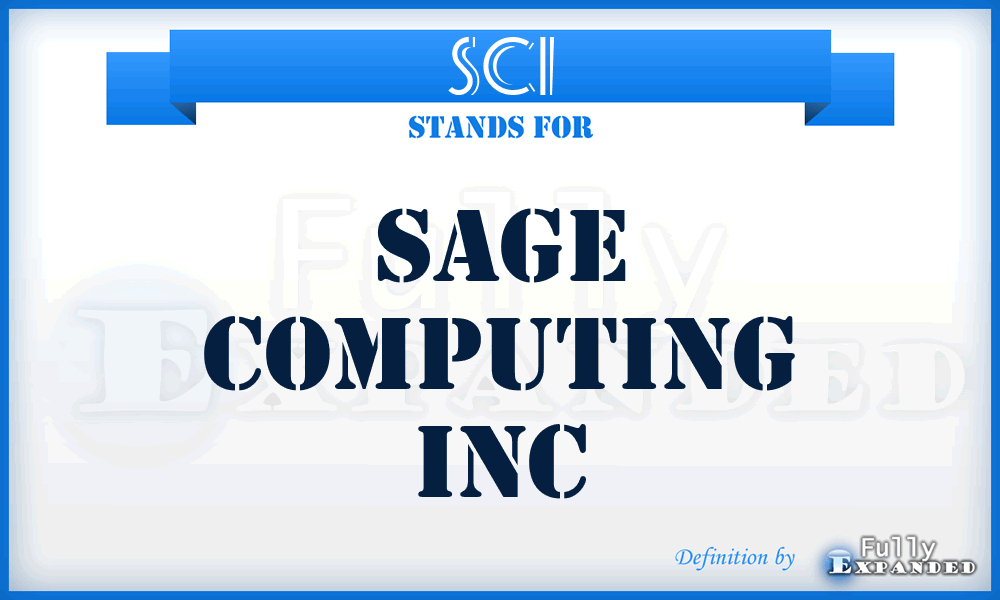 SCI - Sage Computing Inc