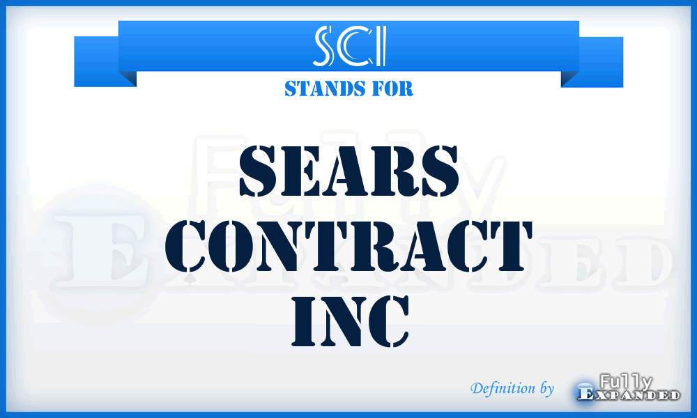 SCI - Sears Contract Inc