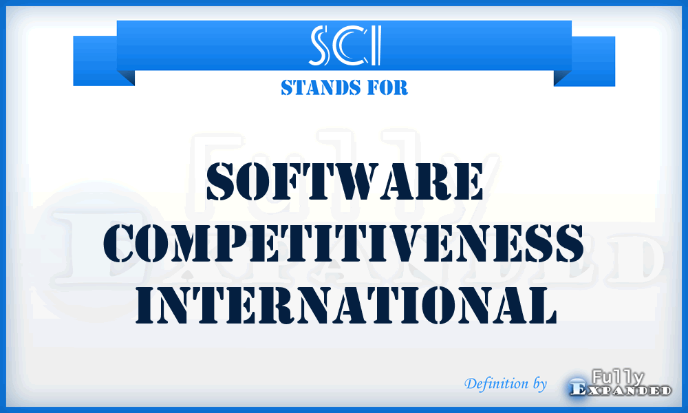 SCI - Software Competitiveness International