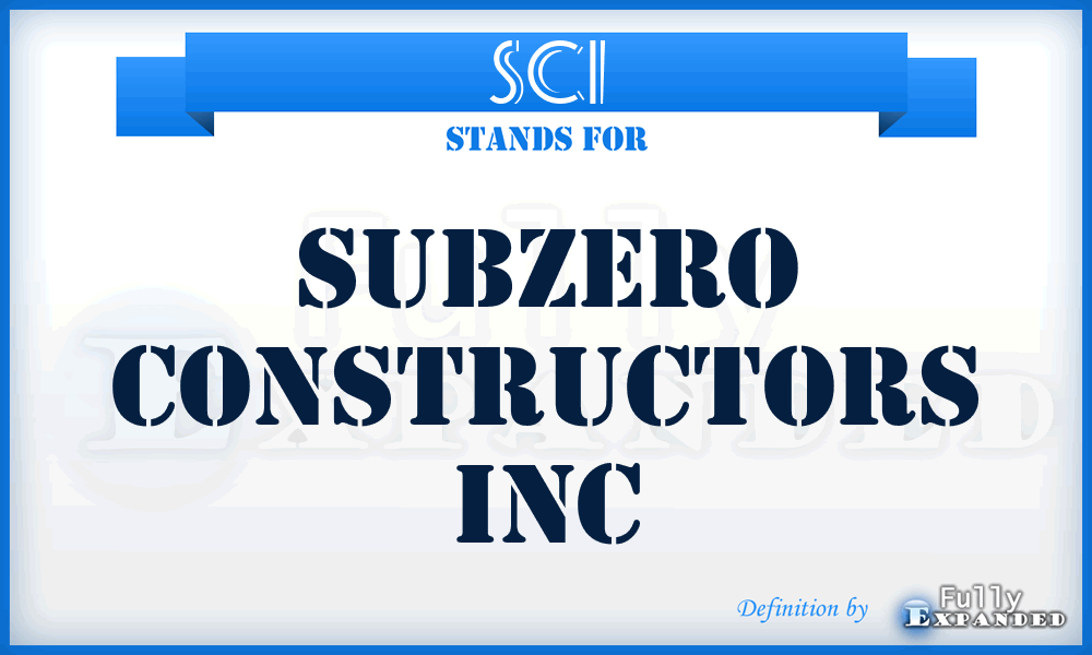 SCI - Subzero Constructors Inc