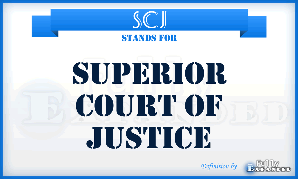 SCJ - Superior Court of Justice