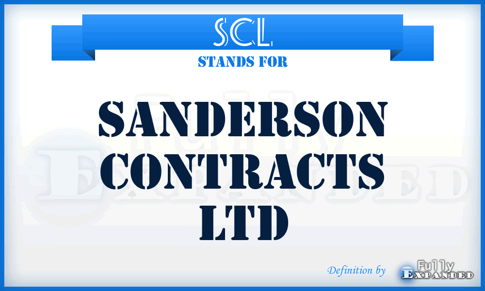 SCL - Sanderson Contracts Ltd