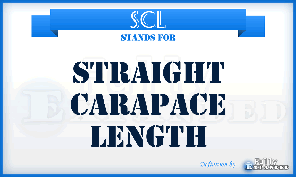 SCL - Straight Carapace Length