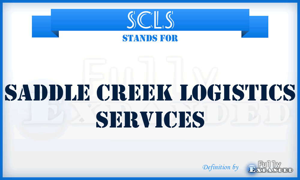 SCLS - Saddle Creek Logistics Services