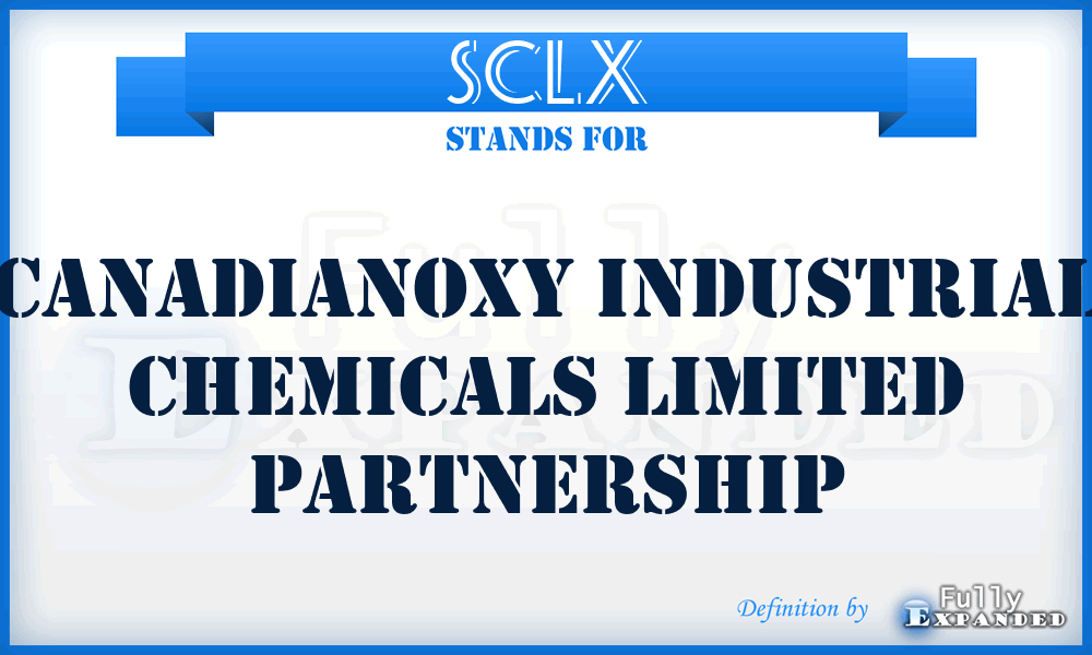 SCLX - CanadianOxy Industrial Chemicals Limited Partnership