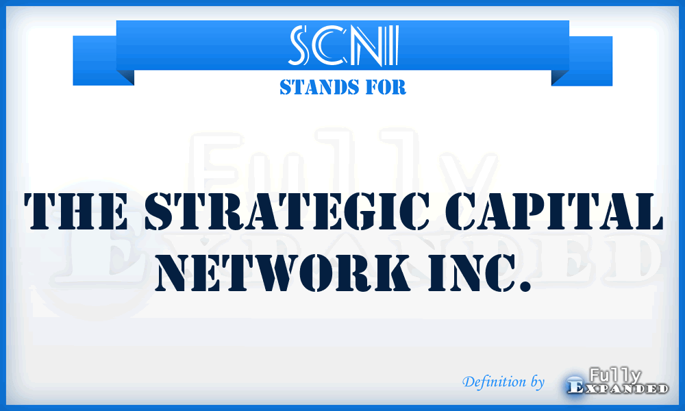 SCNI - The Strategic Capital Network Inc.