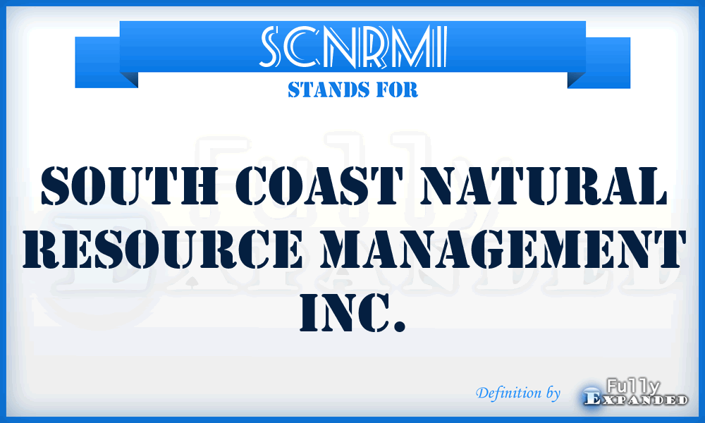 SCNRMI - South Coast Natural Resource Management Inc.