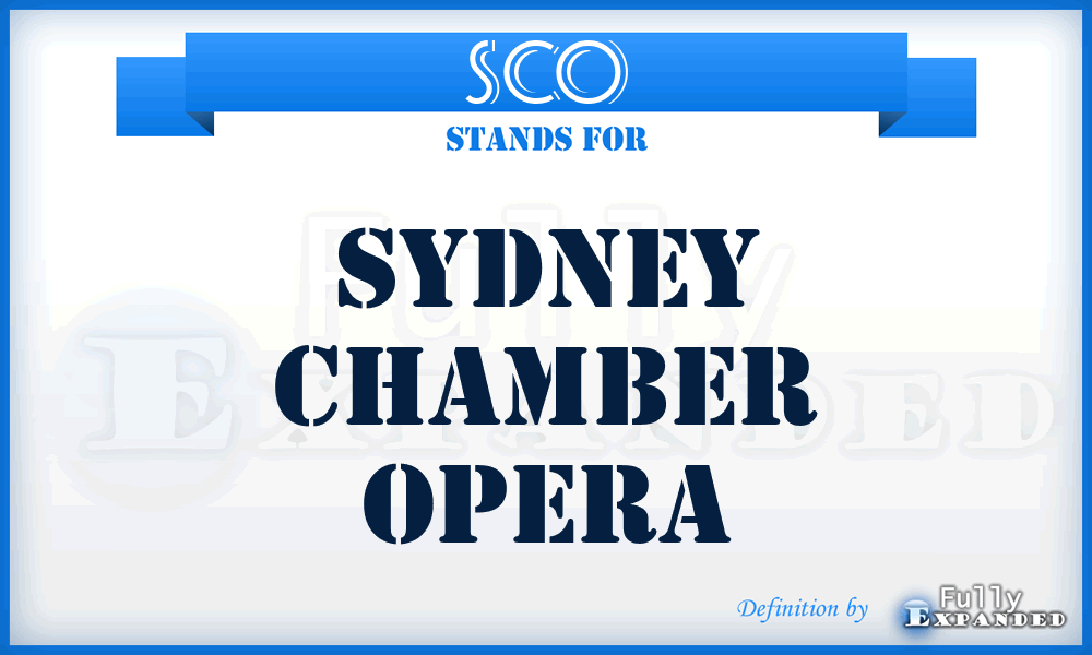 SCO - Sydney Chamber Opera
