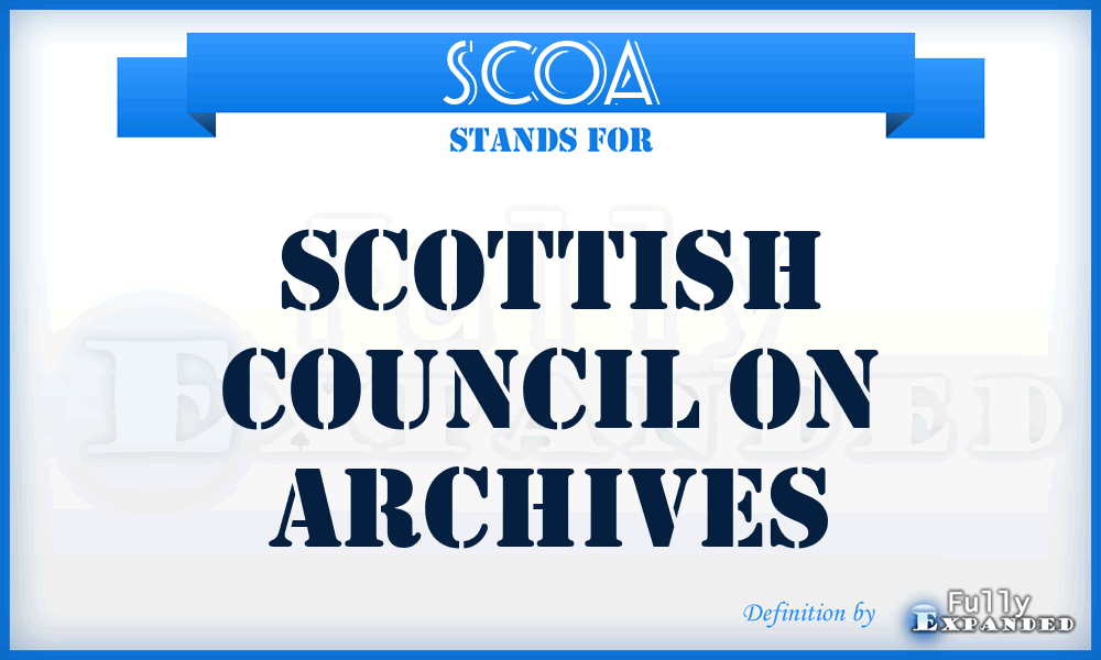 SCOA - Scottish Council On Archives