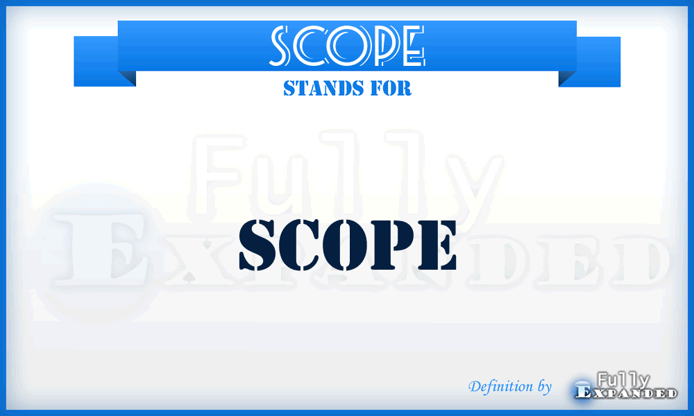 SCOPE - SCOPE