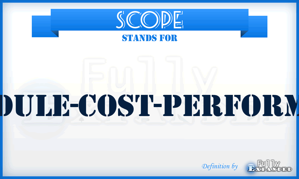 SCOPE - schedule-cost-performance