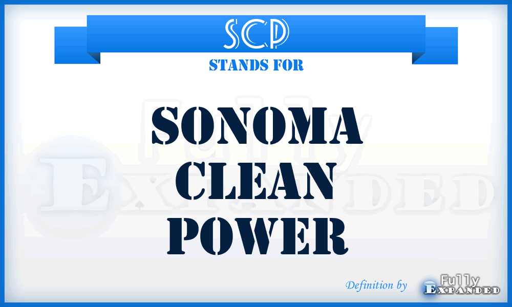 SCP - Sonoma Clean Power