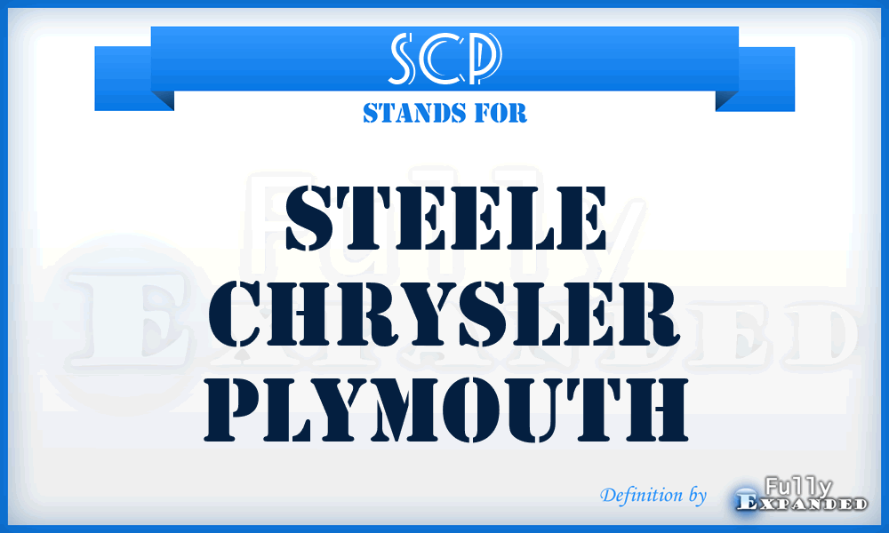 SCP - Steele Chrysler Plymouth