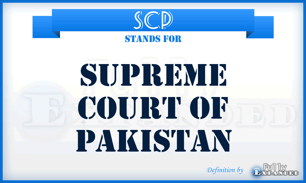 SCP - Supreme Court of Pakistan