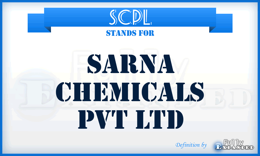 SCPL - Sarna Chemicals Pvt Ltd