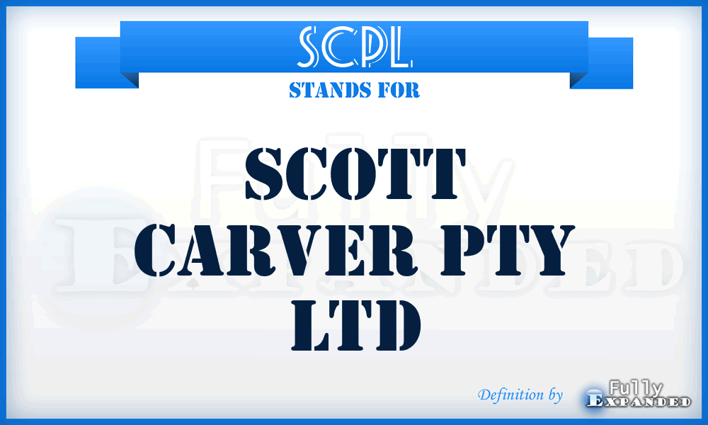 SCPL - Scott Carver Pty Ltd