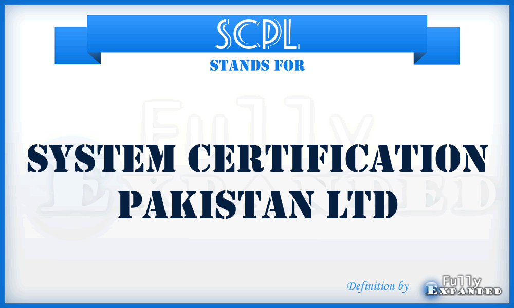 SCPL - System Certification Pakistan Ltd