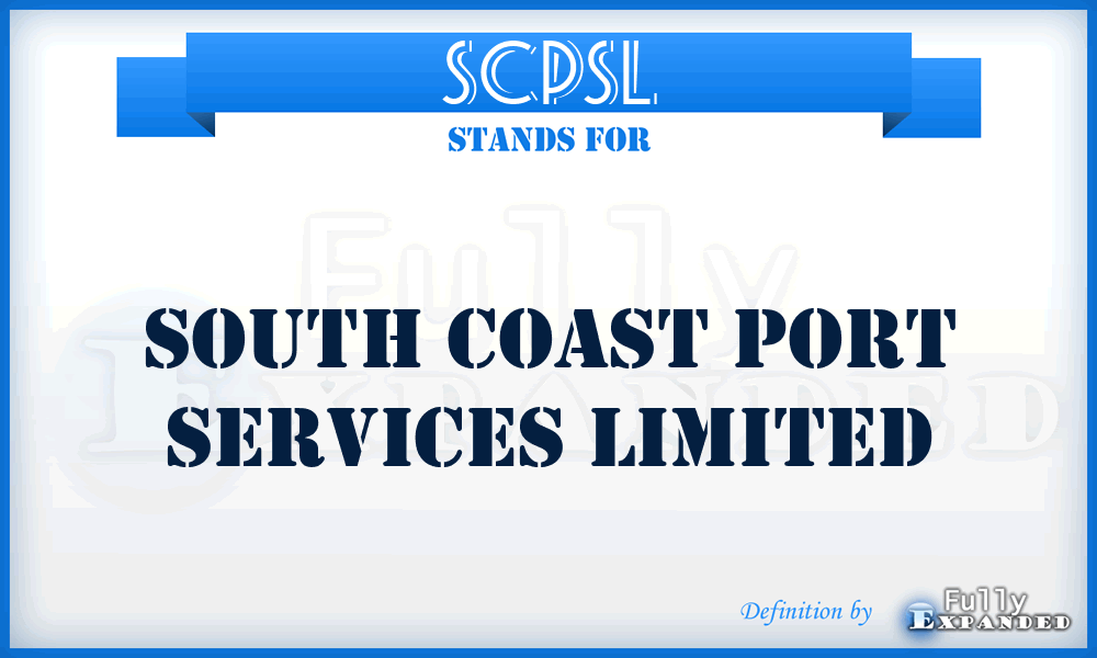 SCPSL - South Coast Port Services Limited