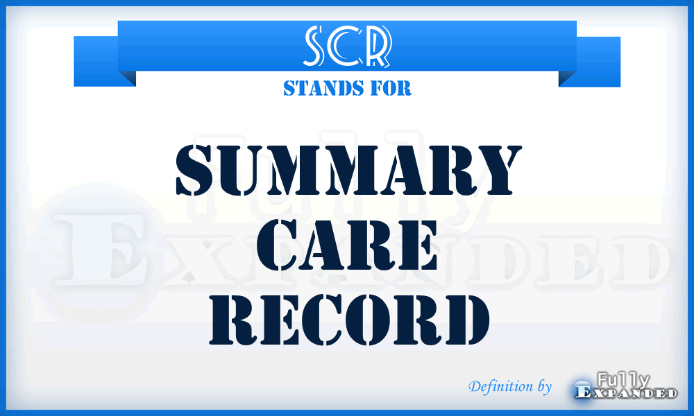 SCR - summary care record